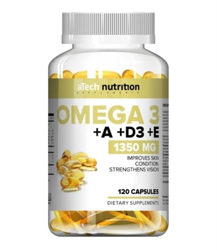 aTech Nutrition Omega 3 +А+D3+Е (120гел.капс) - фото 10443