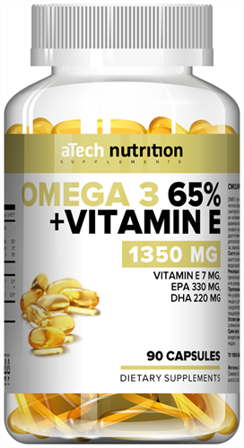 aTech Nutrition Omega 3 (65%) +vitamin Е 1350 mg (90гел.капс) - фото 10865