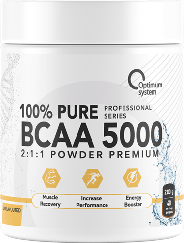 Optimum System BCAA 5000 Powder (200г) (без вкуса) - фото 10918