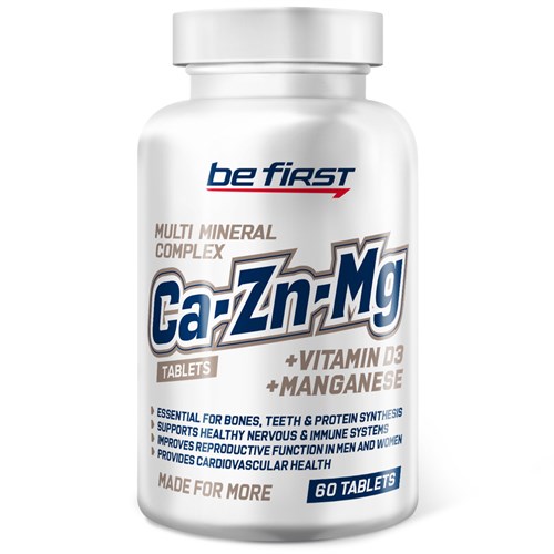 Be First Ca+Mg+Zn+Mn+D3 (60таб) - фото 12215