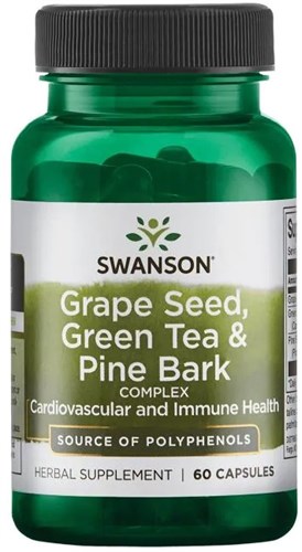 Swanson Grape Seed, Green Tea & Pine Bark Complex (60капс) - фото 12467