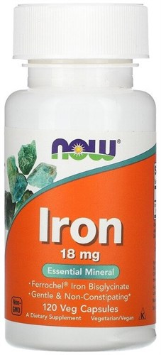 NOW Iron 18 mg Ferrochel (120вег.капс) - фото 12661