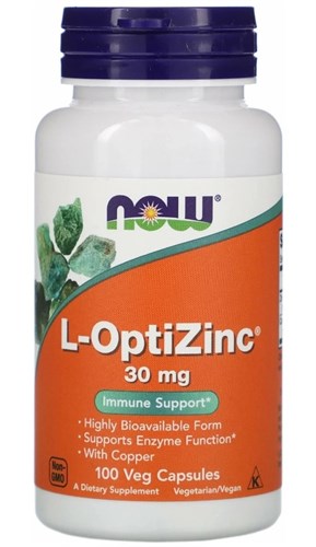 NOW L-Optizinc 30 mg + Copper (100вег.капс) - фото 12857