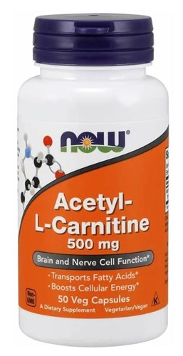 NOW Acetyl L-Carnitine 500 mg (50вег.капс) - фото 12862