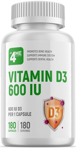 ALL4ME Vitamin D3 600 IU (180капс) - фото 13182