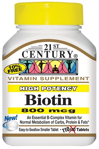 21st Century High Potency Biotin 800mcg (110таб) - фото 4532