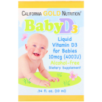California GOLD Nutrition Baby D3 liquid 10mcg (10мл) - фото 5553