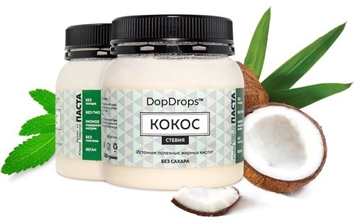 DopDrops Паста Кокос (стевия) (250гр) - фото 5911