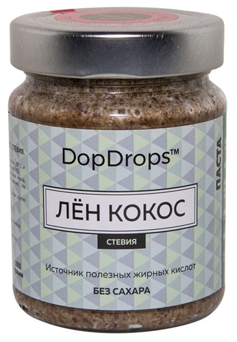 DopDrops Паста Лён Кокос стекло (стевия) (265гр) - фото 5913