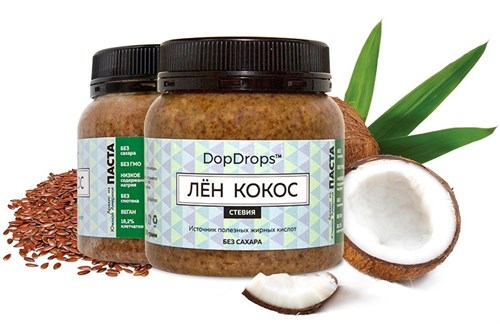 DopDrops Паста Лён Кокос (стевия) (250гр) - фото 5914