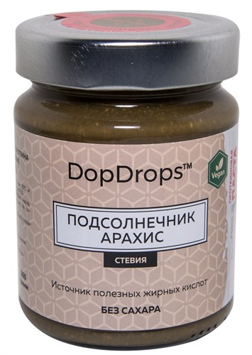 DopDrops Протеиновая паста Подсолнечник Арахис стекло (стевия) (265гр) - фото 5932